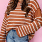 Stripe Drop Shoulder Casual Sweater