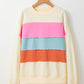 Colorblock Patchwork Crewneck Drop Shoulder Sweatshirt