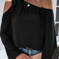 Knotted Asymmetric Off Shoulder Blouse
