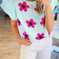 Floral Print Ruffled Flutter Sleeve Blouse