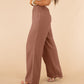 Textured High Waist Wide Leg Plus Size Pants