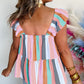 Stripe Ruffled Straps Babydoll Tank Top