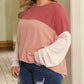 Plus Size Ribbed Colorblock Long Sleeve Top