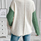 Tan Colorblock Patched Pocket Drop Shoulder Sweater