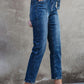 Seamed Stitching High Waist Knot Skinny Jeans