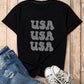 Rhinestone USA Graphic Crewneck T Shirt