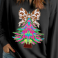 Bow Knot Christmas Tree Graphic Plus Size Sweatshirt