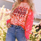 Slogan Cheetah Bleached Print Crewneck Sweatshirt
