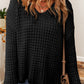 Hollow-out Crochet V Neck Sweater