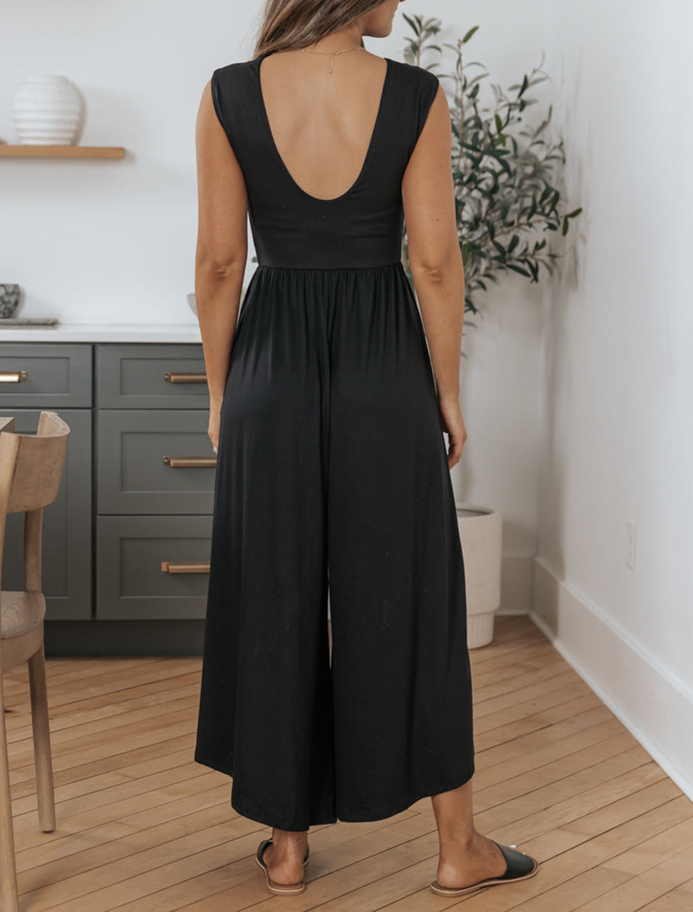 Open Back Wide Leg Jumpsuit