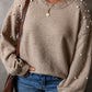 Pearled Drop Shoulder Plus Size Sweater