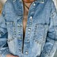 Studded Acid Wash Denim Jacket