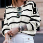 Stripe Buttoned Decor Sweater