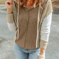 Long Sleeve Textured Knit Patchwork Hoodie