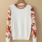 Floral Patch Bishop Sleeve Sweater