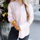 Sequin Colorblock Long Sleeve Shirt