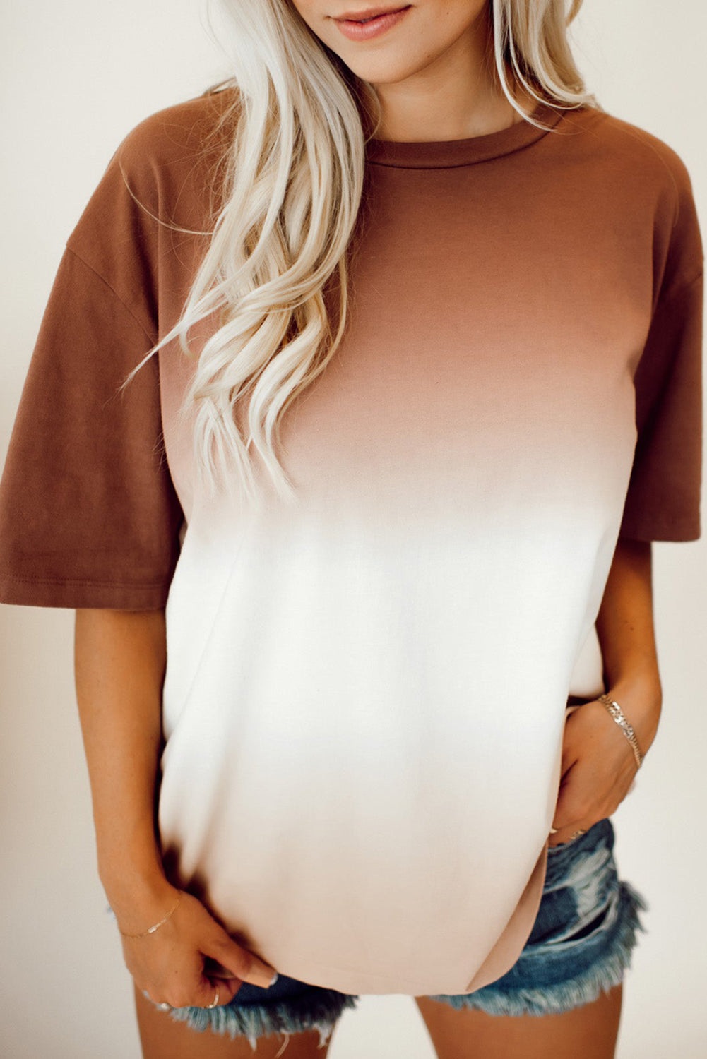 Gradient Color Crew Neck T-shirt