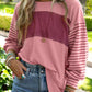 Colorblock Striped Bishop Sleeve Top
