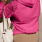 Lace Patchwork Sleeve Drawstring Hoodie