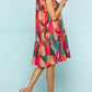 Abstract Geometric Print Flutter Sleeve Babydoll Dress