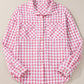 Gingham Print Chest Pockets Buttoned Collared Shirt