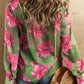 Floral Print Pleated Detail Puff Sleeve Shirt