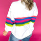 Colorful Striped Accent Long Sleeve T Shirt