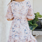 Floral Print Flared Sleeve Ruffle Dress