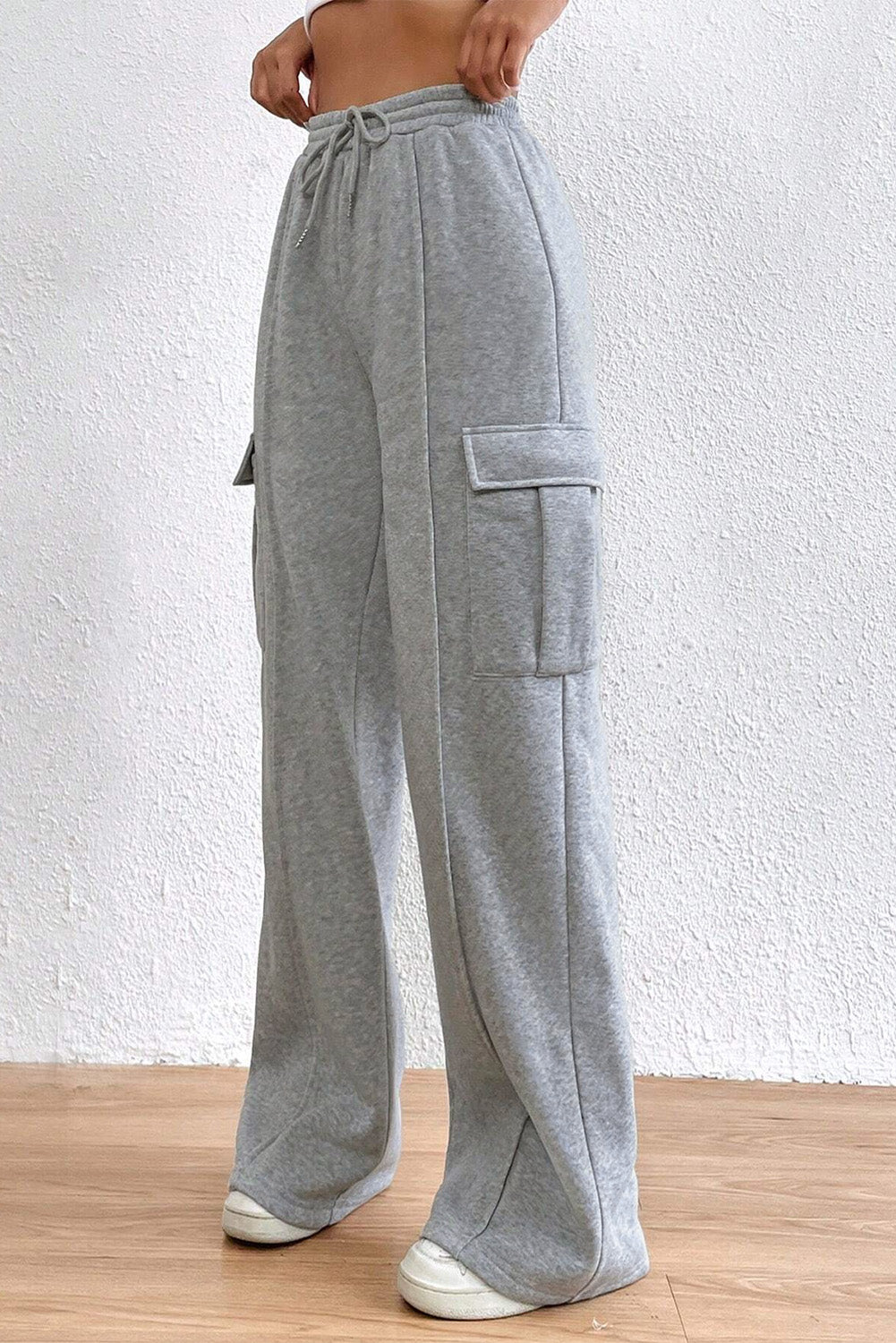 Drawstring Waist Cargo Sweatpants