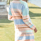 Striped Printed Knitted Open Front Cardigan