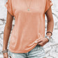 Button Detail Batwing Sleeve Casual Tee