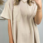 Corded Knit Pocketed Loose Fit T Shirt