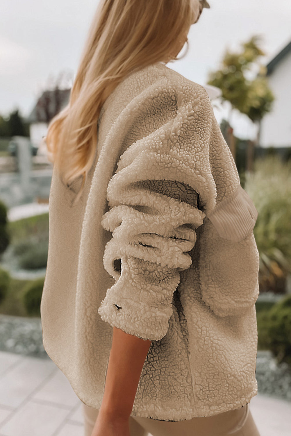 Corduroy Patchwork Flap Pocket Sherpa Jacket