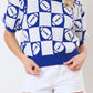 Rugby Plaid Color Block Puff Short Sleeve Sweater