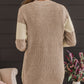 Color Block Textured Knit Open Front Cardigan
