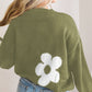 Big Flower Pattern Knit Sweater