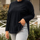 Plus Size Side Slits High Neck Loose Sweater