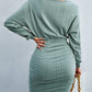 Long Sleeve Textured Knit Bodycon Dress