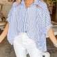 Stripe Dolman Sleeve Oversize Shirt