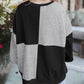 Colorblock Henley High Low Oversize Sweatshirt