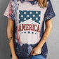 AMERICA Stars Bleached Print Short Sleeve Graphic Tee