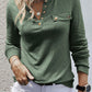 Long Sleeve Snap Button Henley Top