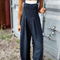 Plaid Print Buttoned Pocketed High Waist Overall