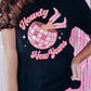 Howdy New Years Pattern Print Round Neck T Shirt