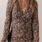 Lace-up Deep V Neck Slim Fit Floral Dress