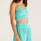 Stripe U Neck Crop Cami Top and Shorts Outfit