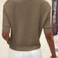 Round Neck Half Sleeve Ribbed Knit Top