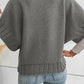 Mock Neck Batwing Short Sleeve Knit Sweater