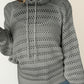 Pointelle Knit Raglan Sleeve Hooded Sweater