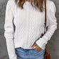 Solid Color Puffy Sleeve Textured Knit Top